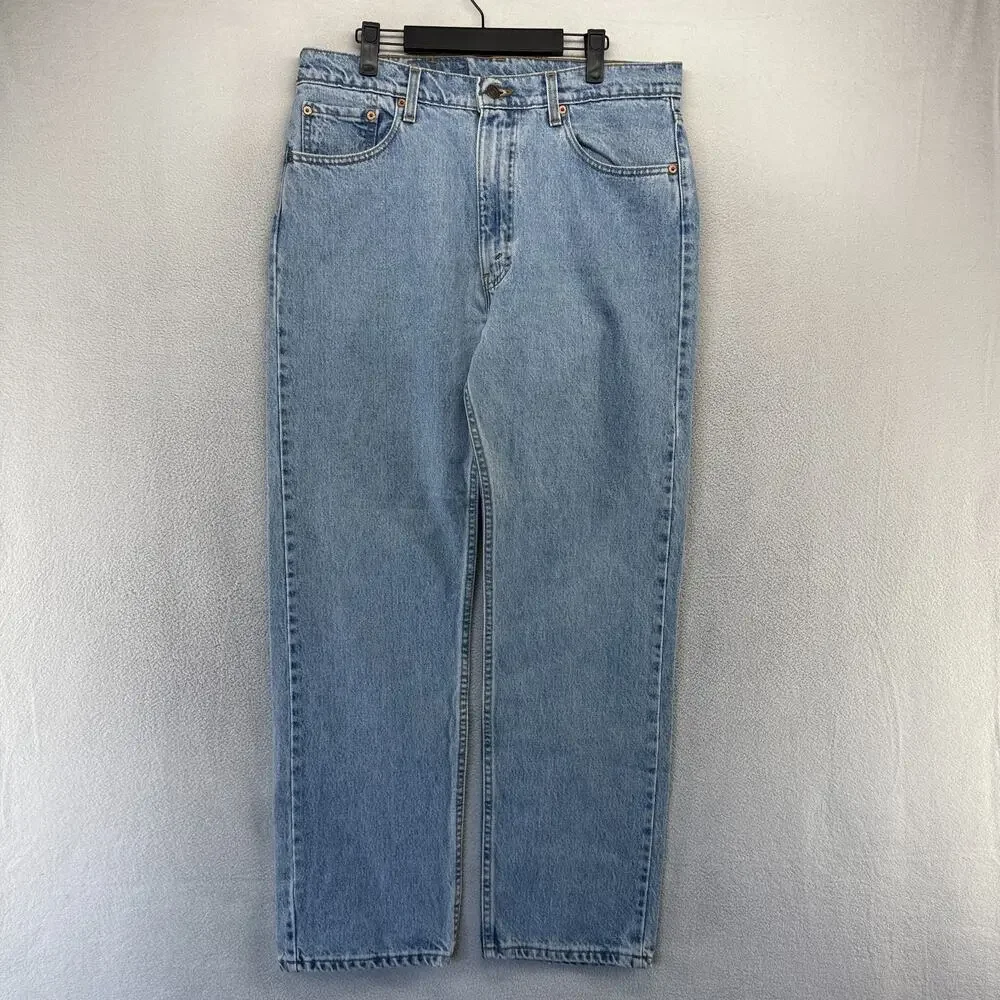 Vintage Levis Jeans Mens 36x30 Fits34x30 blue 505 made In USA Light Straight 90s